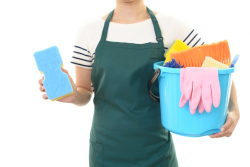Professional carpet cleaning equipment in a business office