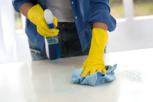 Protective gloves and cleaning tools used by Upminster carpet cleaners